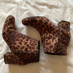Leopard print booties